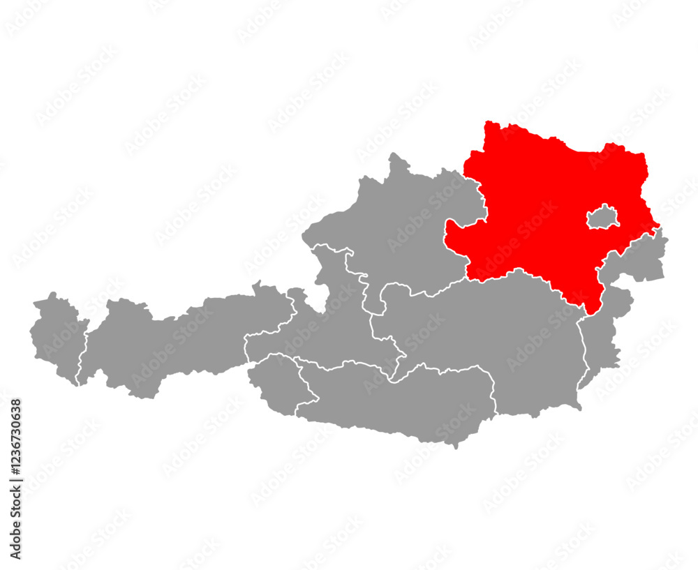 Austria of Lower Austria map symbol shape, travel web flat concept icon symbol vector illustration . Austria of Lower Austria map symbol shape, travel web flat concept icon symbol vector illustration .