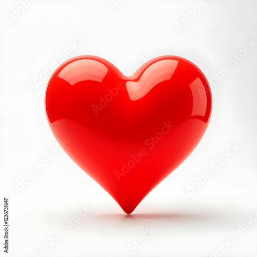 red heart on white