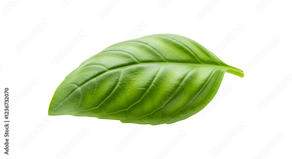Obraz premium Fresh Basil Leaf with Smooth Edges