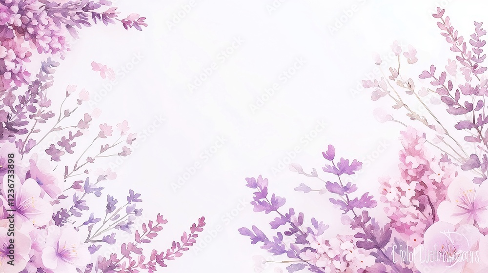 Lavender Elegance, Soft purple floral accents in a watercolor border, perfect for enhancing elegant designs and printables with a touch of serenity and charm. Lavender Elegance, Soft purple floral accents in a watercolor border, perfect for enhancing elegant designs and printables with a touch of serenity and charm.