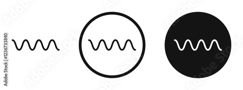 Wave sine icon set. vector icons for apps and website ui design