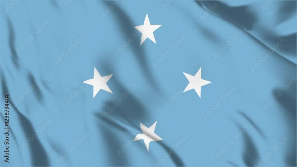 Federated States of Micronesia flag waving in the wind, creative design representing Independence Day Federated States of Micronesia flag waving in the wind, creative design representing Independence Day