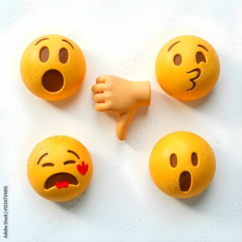 3d smiley face with faces