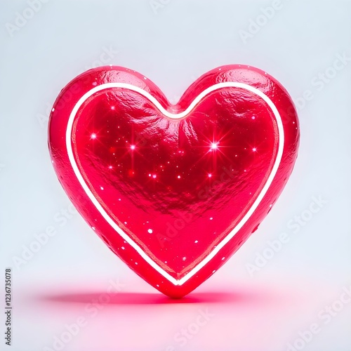 red heart on a white background