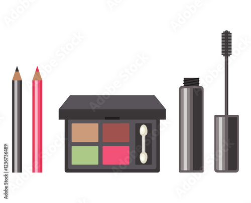 Eyes make up tools isolated concept. Vector flat graphic design illustration