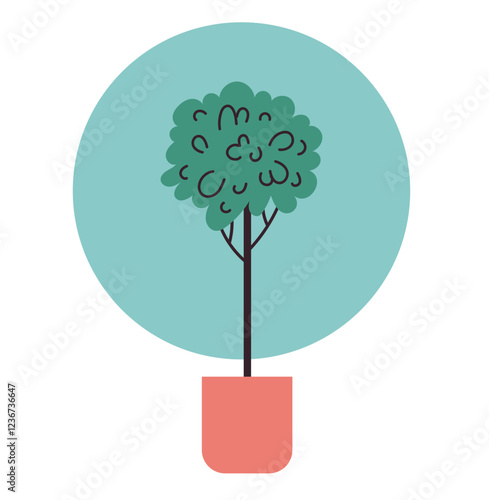 Isolatad street tree concept. Vector graphic design illustration