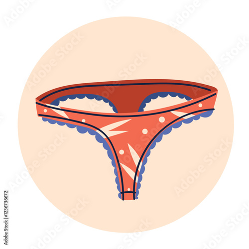 Woman panty tanga underpants underwear pants clothes isolated concept. Vector graphic design illustration