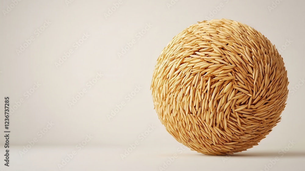 Textured Sphere Made of Natural Materials for Artistic Backgrounds Textured Sphere Made of Natural Materials for Artistic Backgrounds