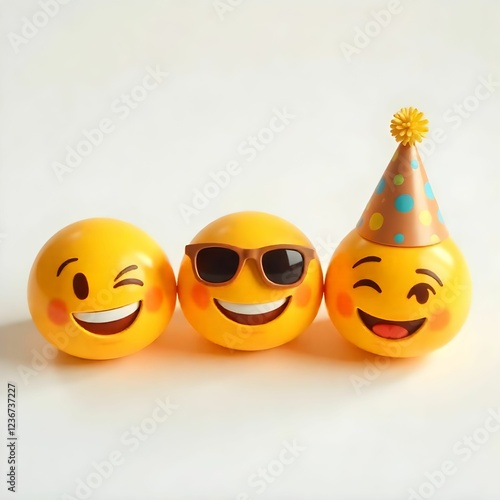 smiley faces on white background