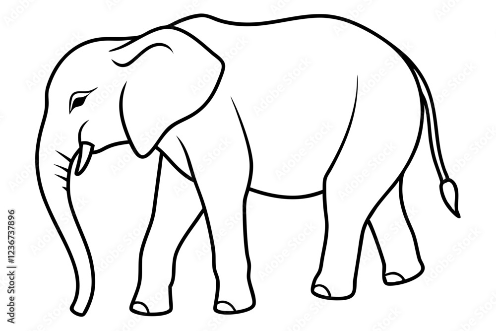 Obraz premium Elephant Outline Vector Art Design