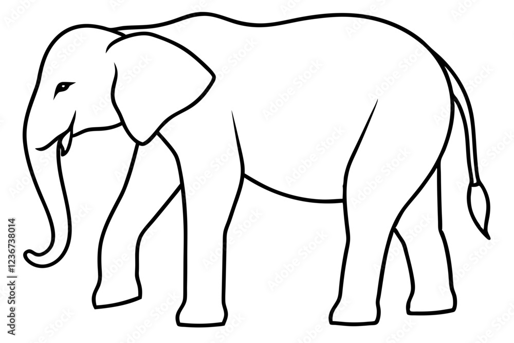 Elephant Outline Vector Art Design Elephant Outline Vector Art Design