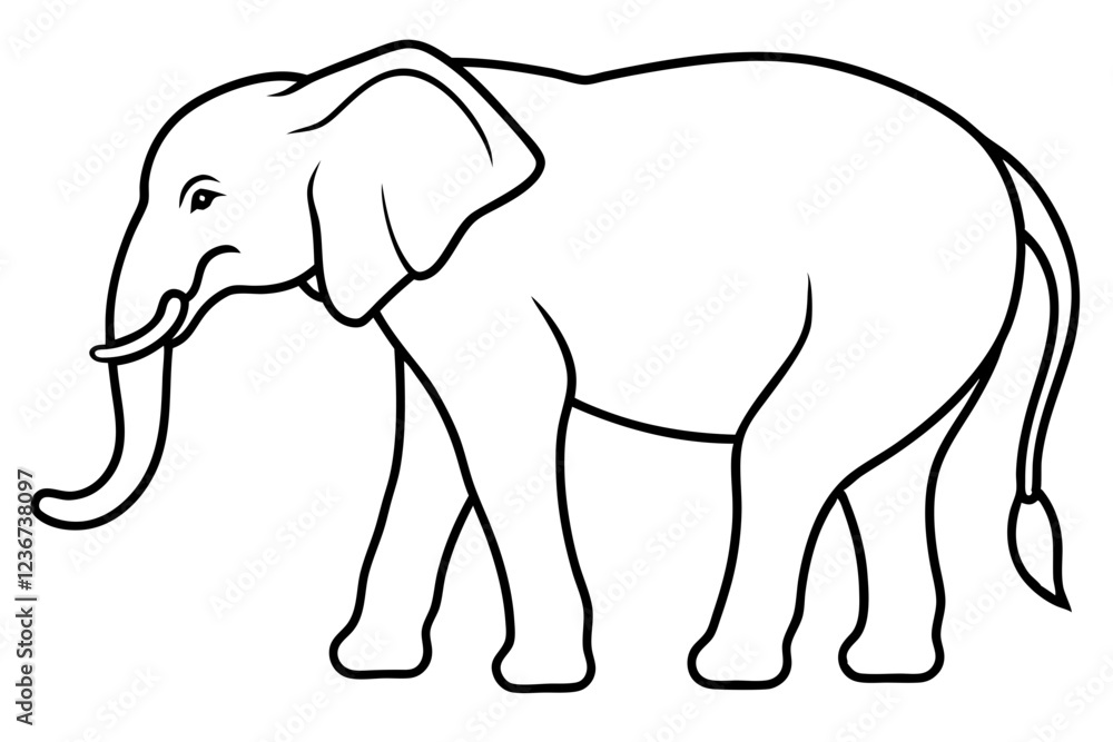 Elephant Outline Vector Art Design Elephant Outline Vector Art Design
