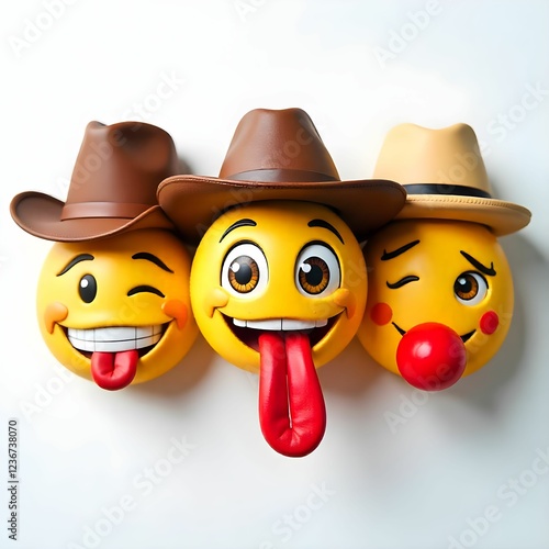 smiley faces with a hat