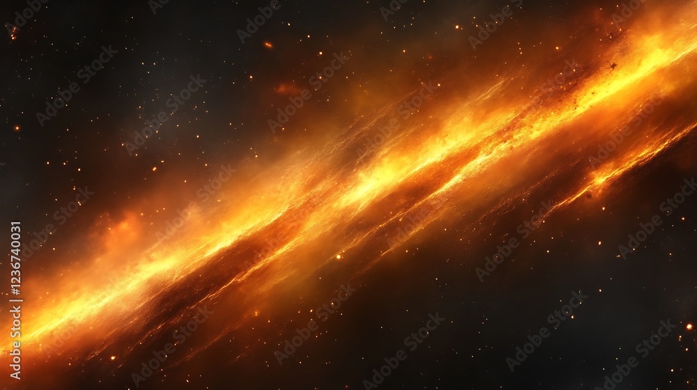 Fiery cosmic river flows through dark space Fiery cosmic river flows through dark space