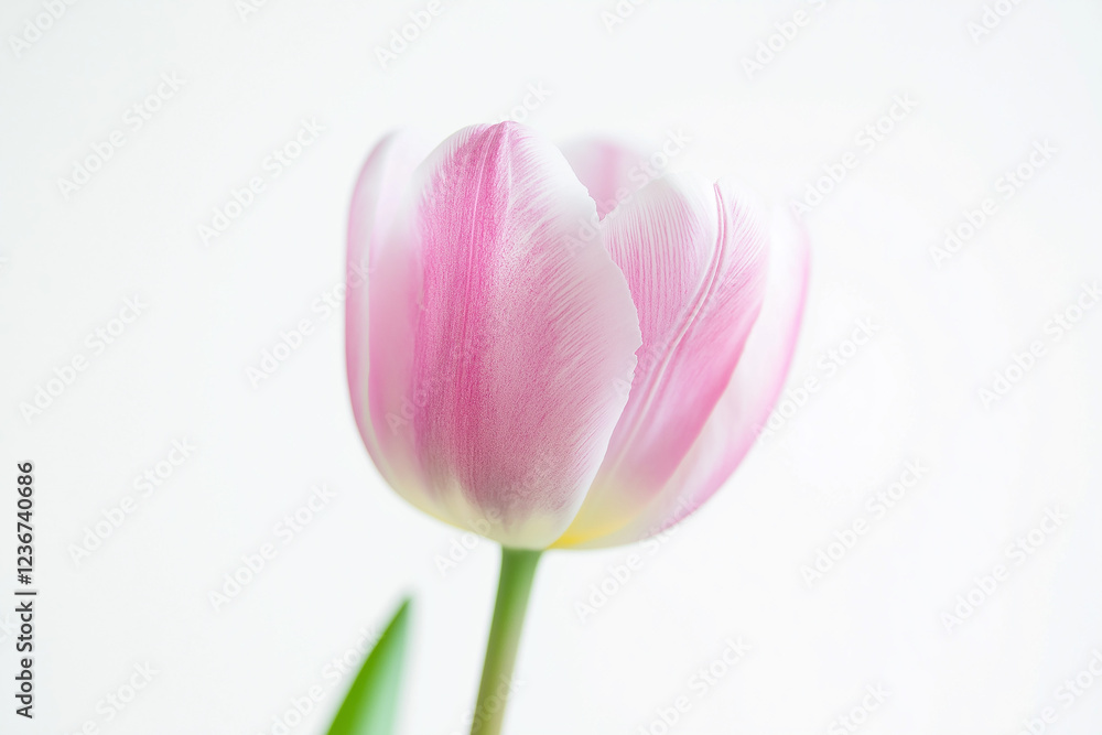 Naklejka premium Beautiful close-up of a pink tulip in bloom, elegance captured in nature photography