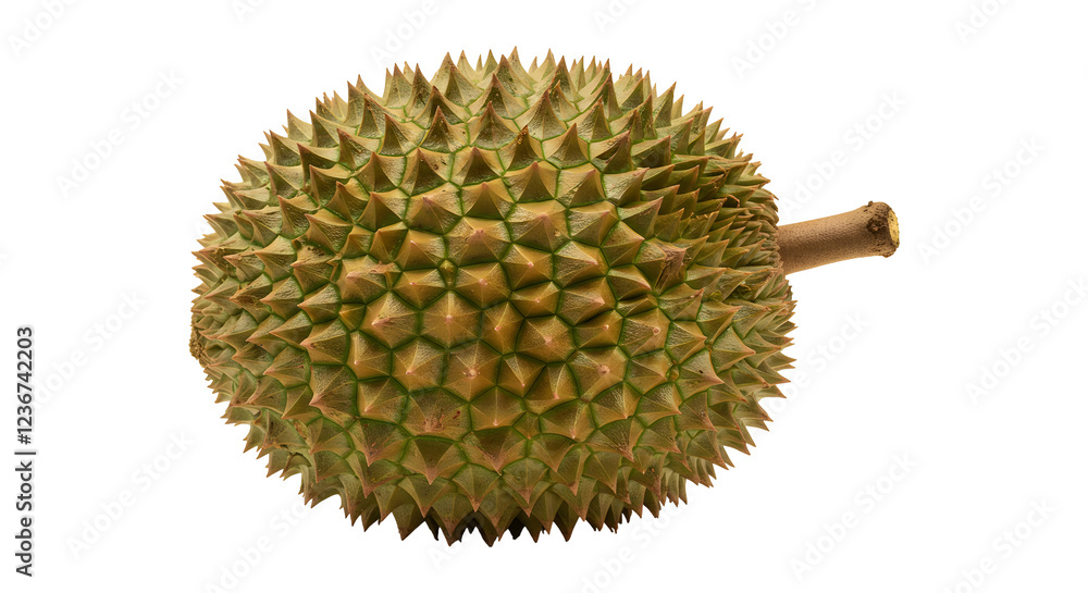 Whole Durian with Spiky Greenish-Brown Shell Whole Durian with Spiky Greenish-Brown Shell