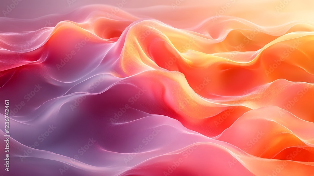 Fototapeta premium Abstract Pink Orange Wave Background Design