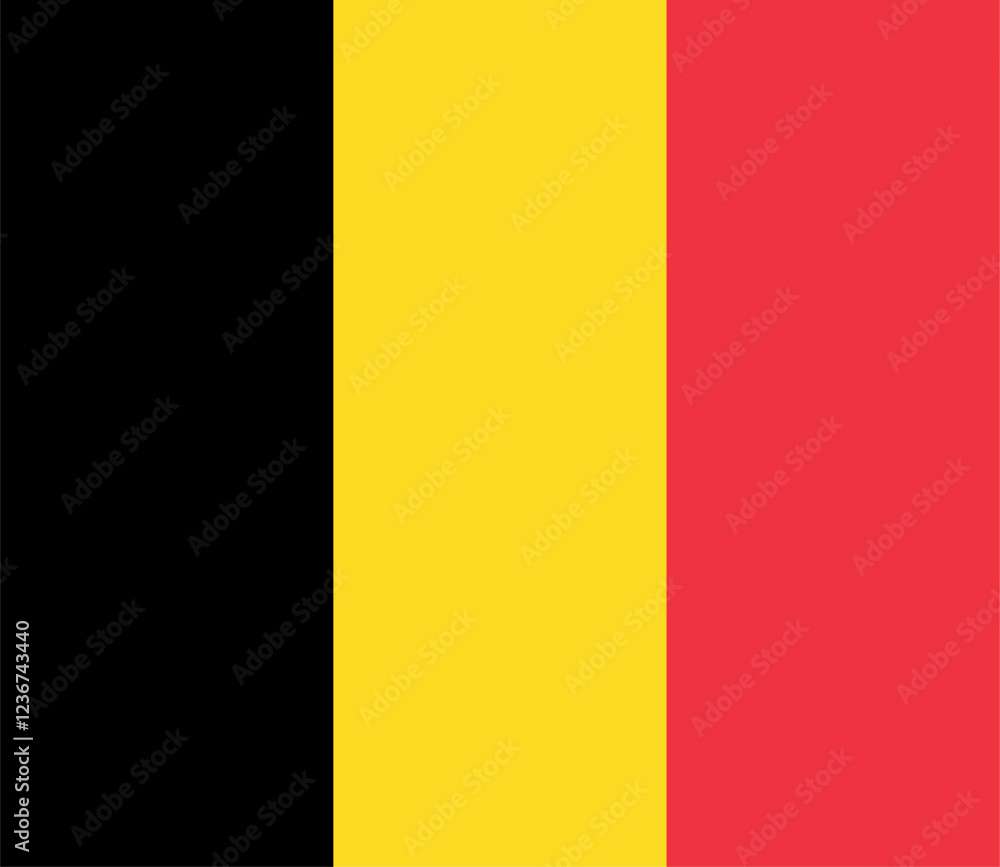 The flag of Belgium, with accurate proportions and official colors. Vector image. The flag of Belgium, with accurate proportions and official colors. Vector image.