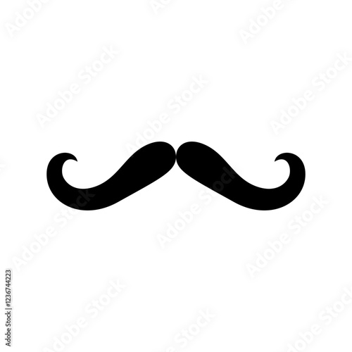 black mustache isolated element