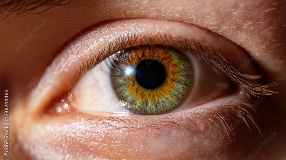 Fototapeta premium A close-up of a person eye during an iris scan for secure access
