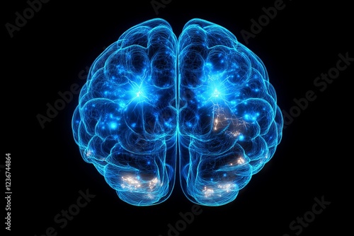 Futuristic Digital Brain with Glowing Neural Connections........