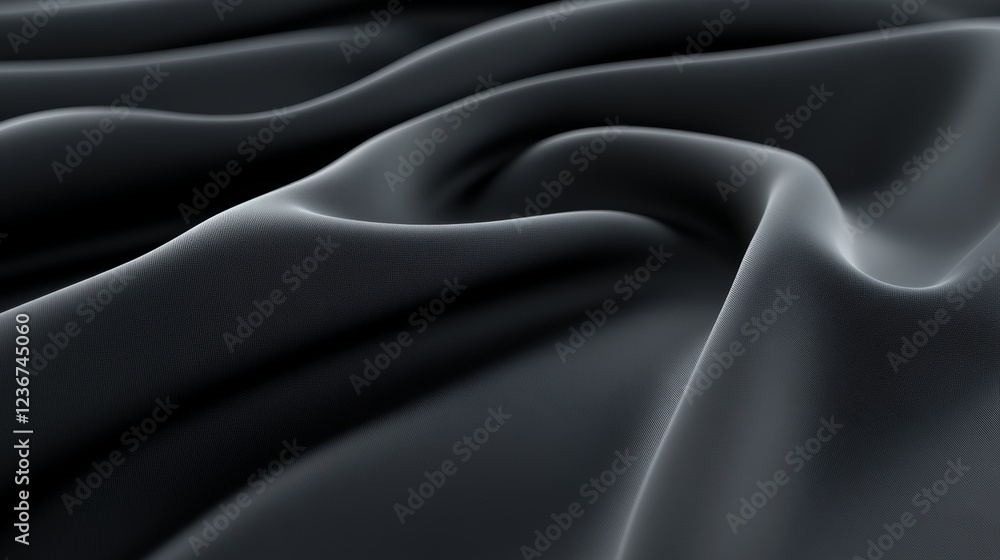 Obraz premium Dark fabric with soft folds providing a chaotic but elegant background for design projects