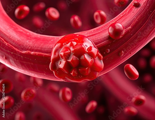 blood clot obstructing blood flow in vessel serious medical condition photo