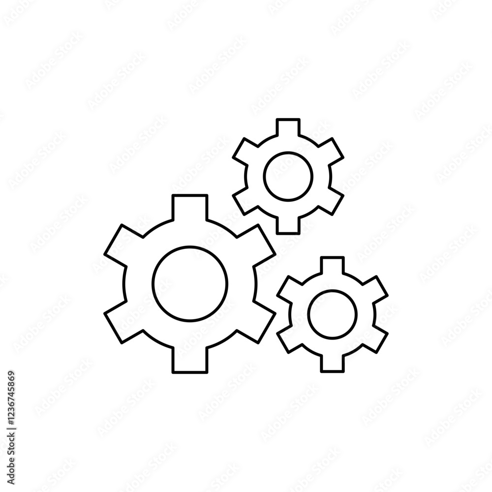 gears outline element gears outline element