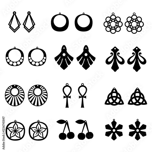 12 Pack Earring Bundle Svg, Earrings Template Svg, Faux Leather Earrings Svg, Tear Drop Earrings Svg, Stacked Earrings Svg, Earrings For Cricut Svg, Svg Files for Cricut