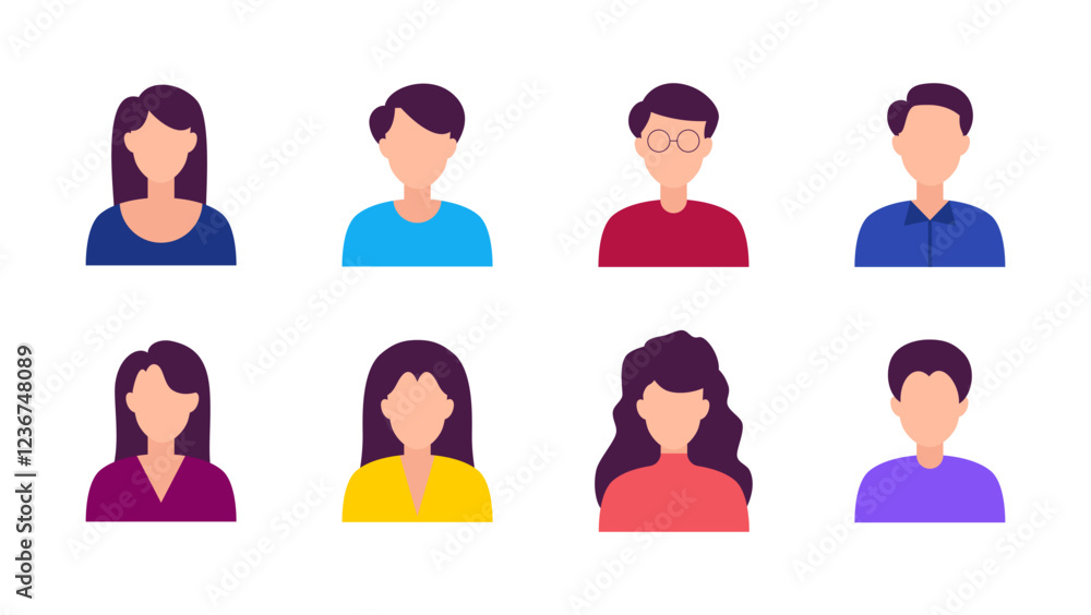 set of personal profile element illustration set of personal profile element illustration