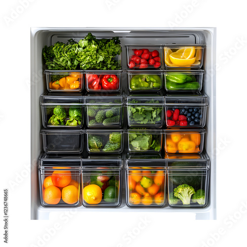 Wallpaper Mural Customizable Refrigerator Organizers with Fresh Fruits and Vegetables Isolated on Transparent Background Torontodigital.ca