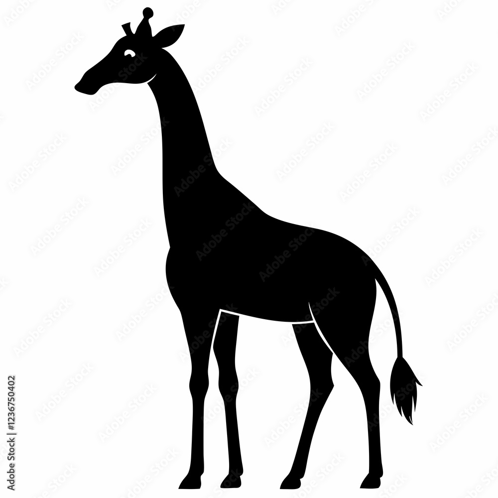 Giraffe Silhouette in Artful Vector Style Giraffe Silhouette in Artful Vector Style
