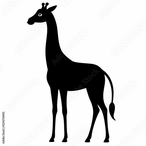 Giraffe Silhouette in Artful Vector Style