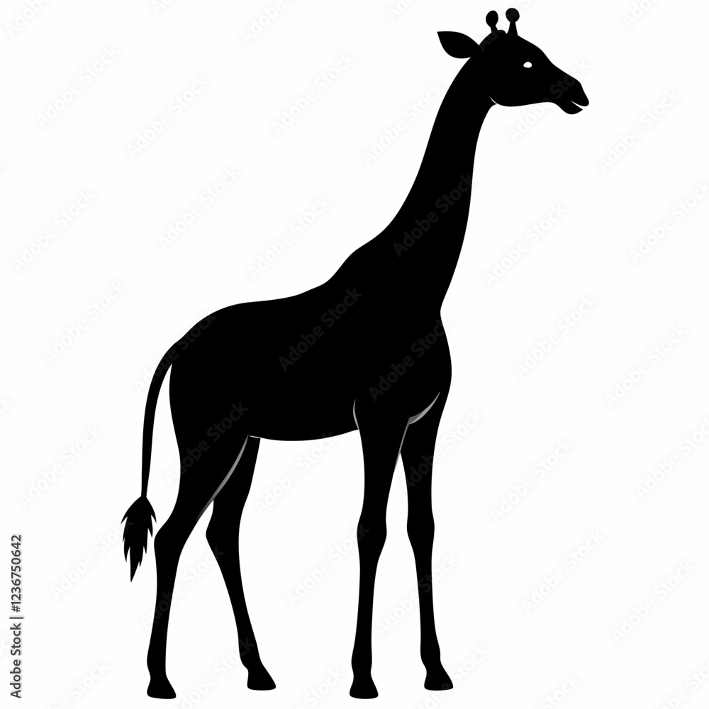 Obraz premium Giraffe Silhouette in Artful Vector Style