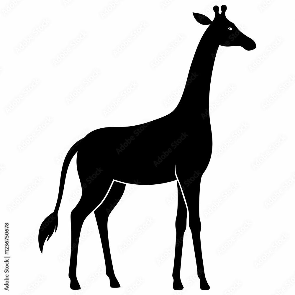 Giraffe Silhouette in Artful Vector Style Giraffe Silhouette in Artful Vector Style