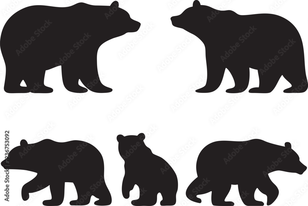 Naklejka premium Family Bear isolated on white background