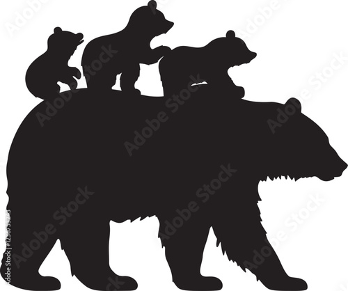 Mama Bear isolated on white background