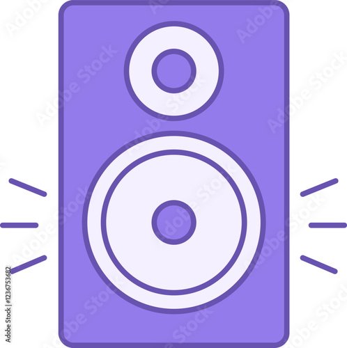 Colored Subwoofer Icon. Vector Icon. Acoustic System Playing Sounds. Music Speakers. Brazilian Carnival Concept