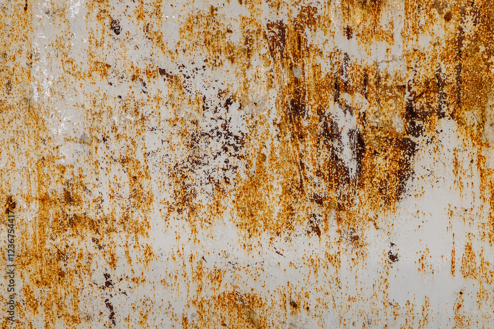 rusty flat sheet steel with peeling white paint rusty flat sheet steel with peeling white paint