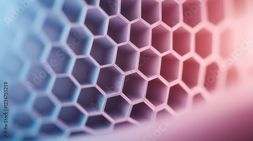 Abstract 3D Hexagonal Structures in Soft Color Gradient Background