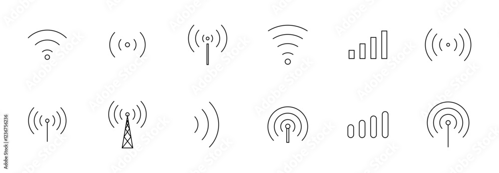 set of network signal icon set of network signal icon