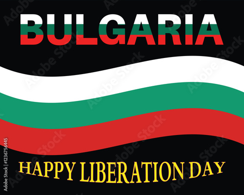 Bulgaria happy liberation day greeting card. Vector illustration.