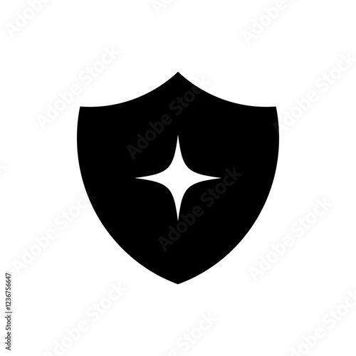 black star shield on white