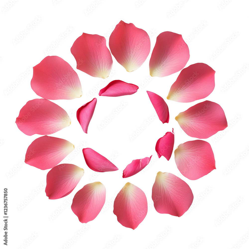 custom made wallpaper toronto digitalA vibrant pink rose petal arranged in a spiral pattern on white paper, minimalistic design, isolated on a white background (2)