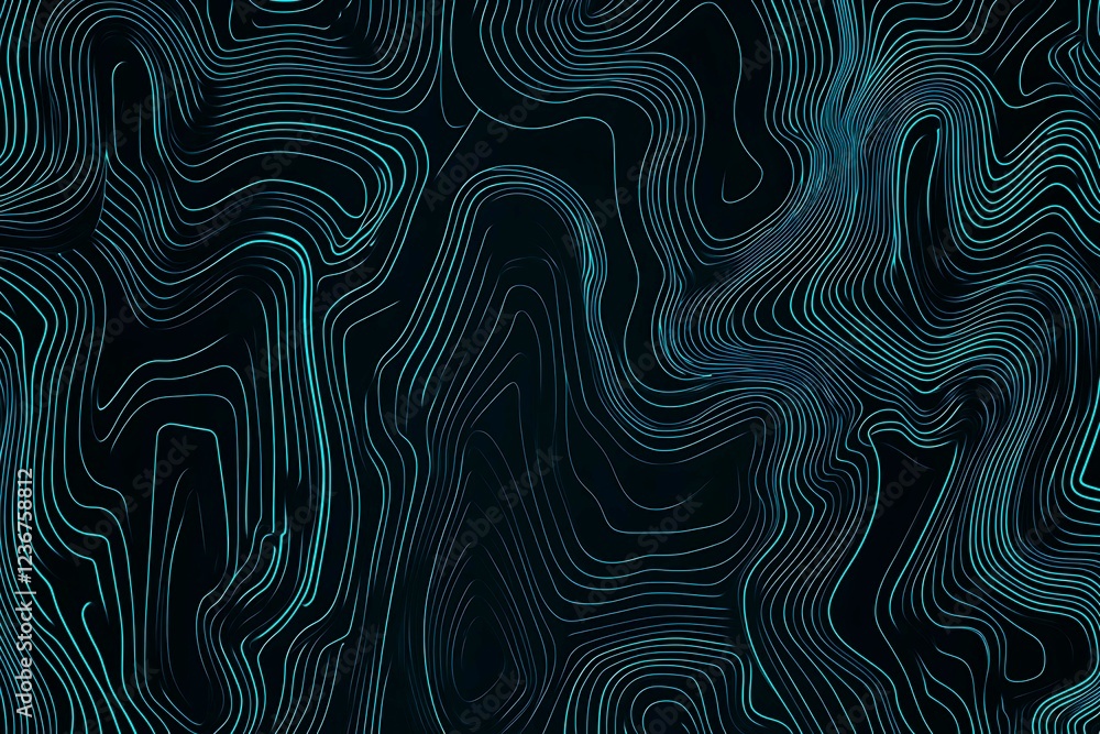 Obraz premium Abstract close-up of a glowing blue digital circuit board, showcasing intricate connections and technological design on a black background. 