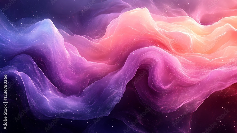 Fototapeta premium Abstract Cosmic Nebula Swirling Colors And Light