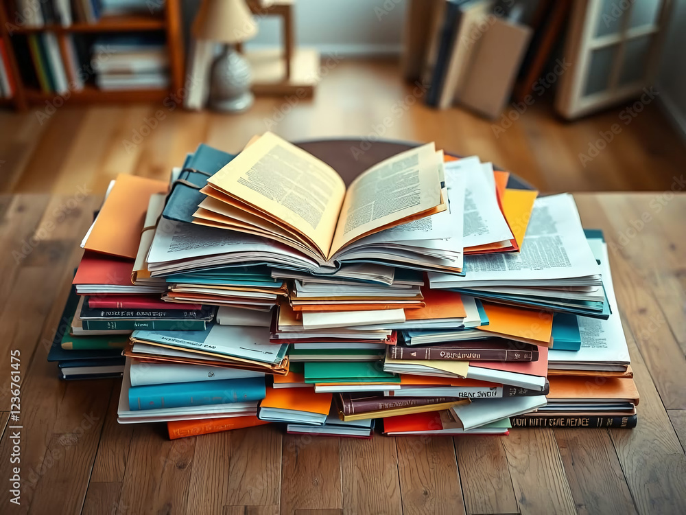 books, open books lie on the table, top view books, open books lie on the table, top view