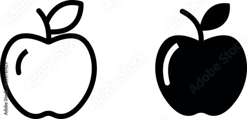 Fresh Apple Vector Icon Set – Fruits, Health, and Natural Symbols