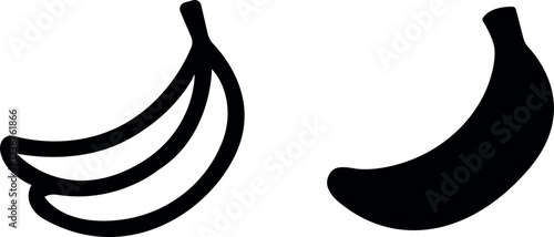 Fresh Banana Vector Icon Set – Fruits, Health, and Tropical Symbols