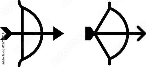 Bow and Arrow Vector Icon Set – Archery, Sports, and Adventure Symbols